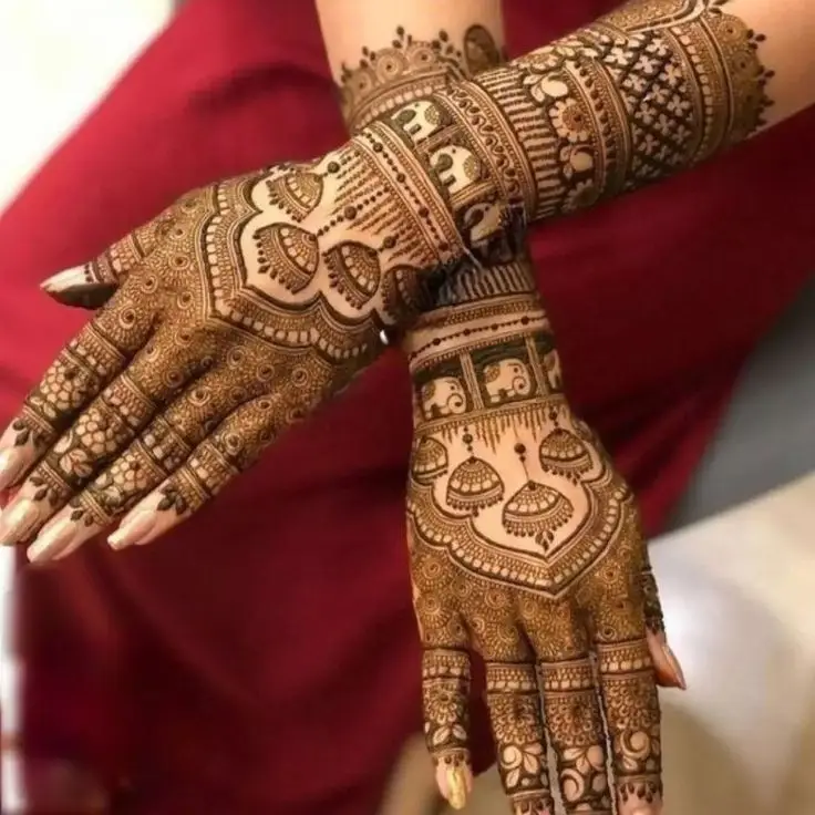 back hand mehndi design attractive