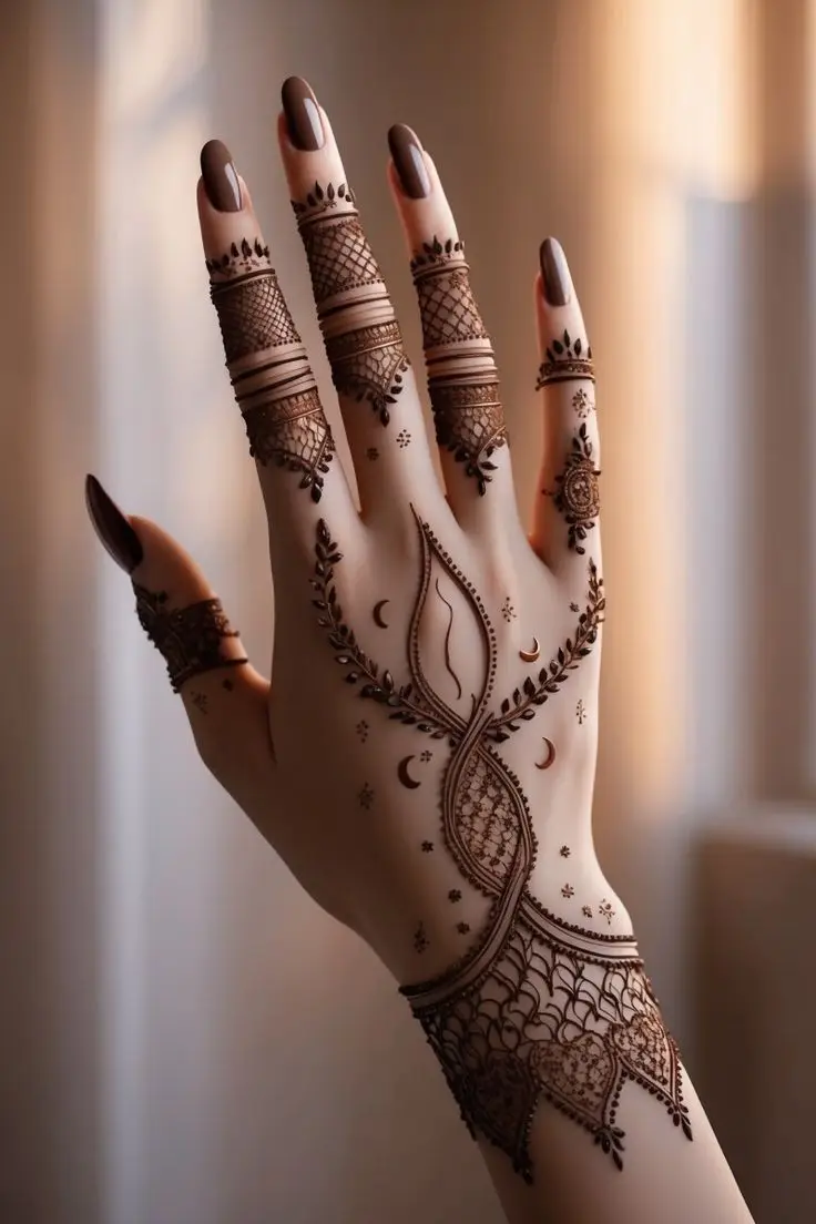 back hand mehndi design bel