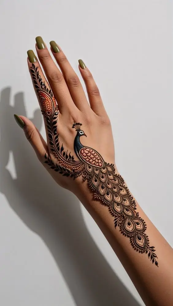 bel back hand mehndi design