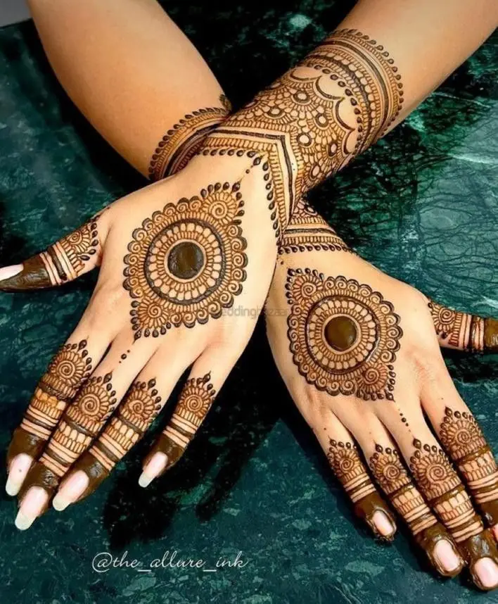 bridal back hand mehndi design