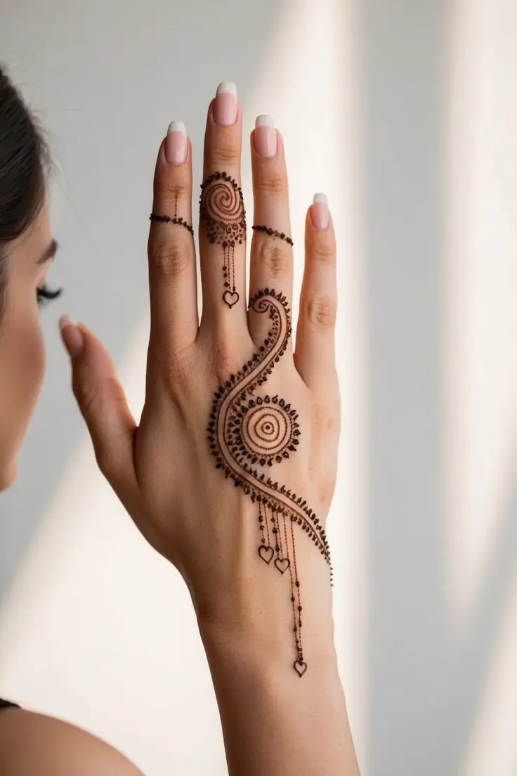 cute back hand mehndi design for kids
