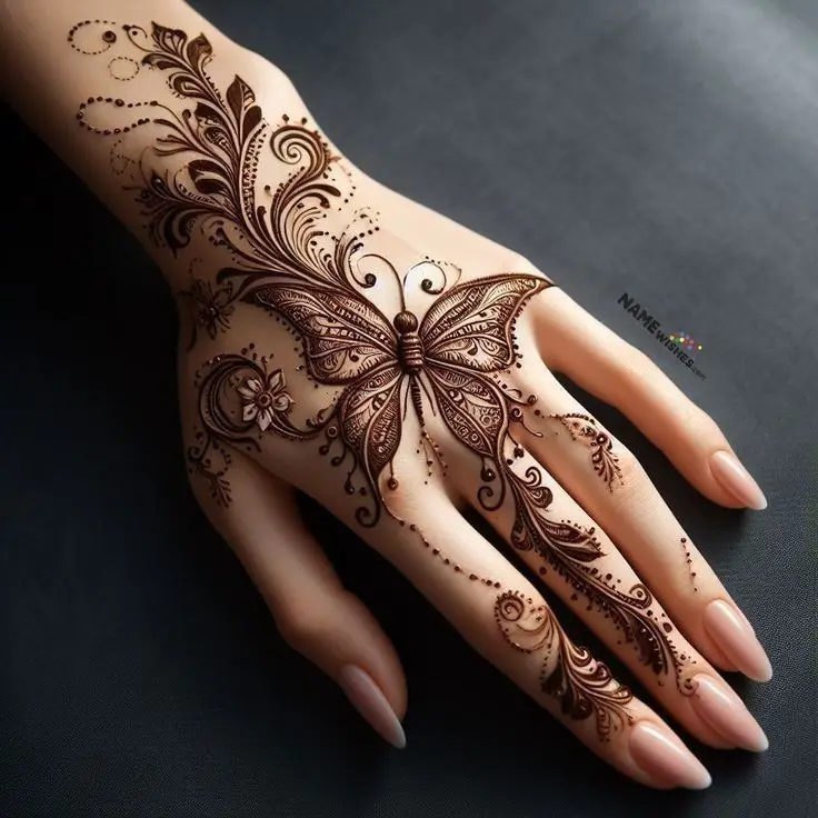modern back hand mehndi design dulhan