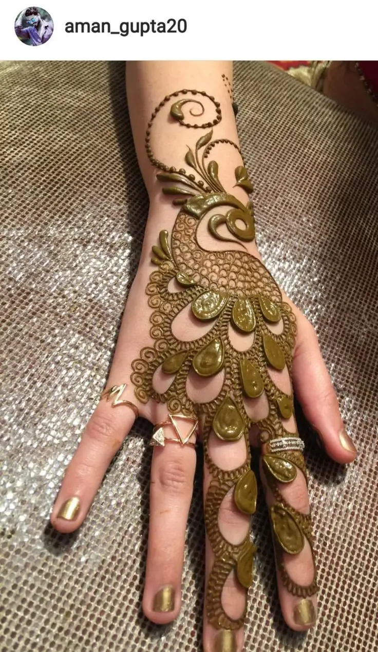 simple back hand mehndi design for beginners