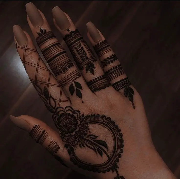 simple back hand mehndi design photo