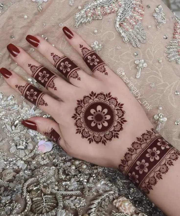 simple back hand mehndi design photo