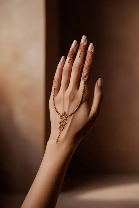 stylish back hand mehndi design beautiful