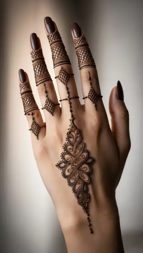 stylish back hand mehndi designs and simple