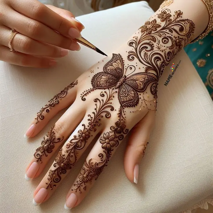 stylish back hand mehndi designs arabic for girl