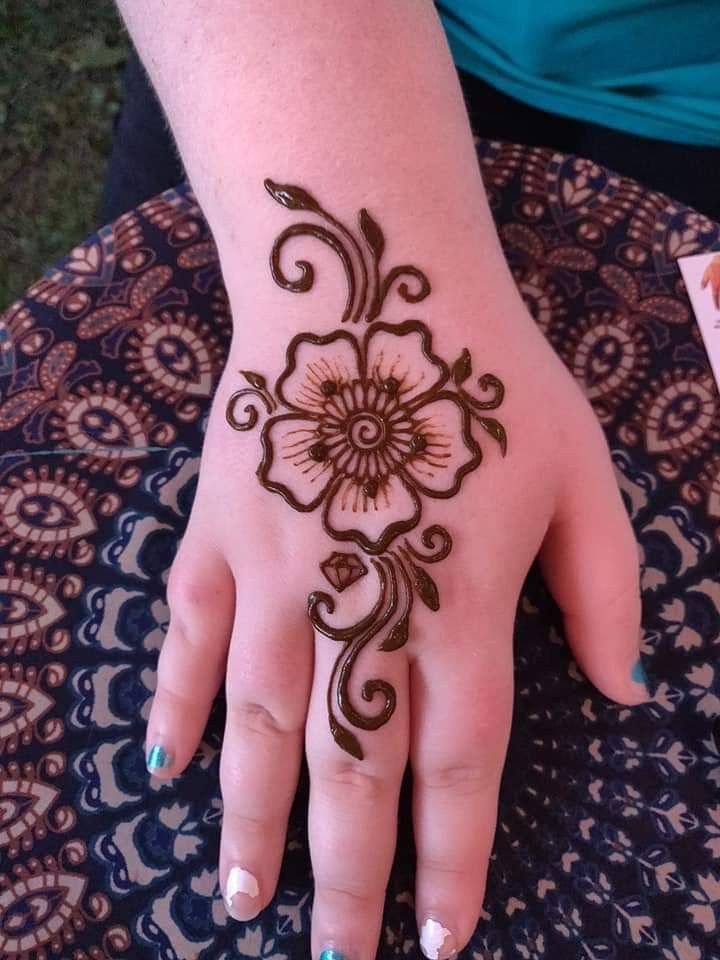 aesthetic mehndi design for kids front hand