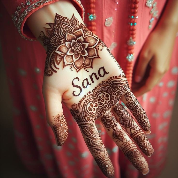 aesthetic mehndi design front hand arabic