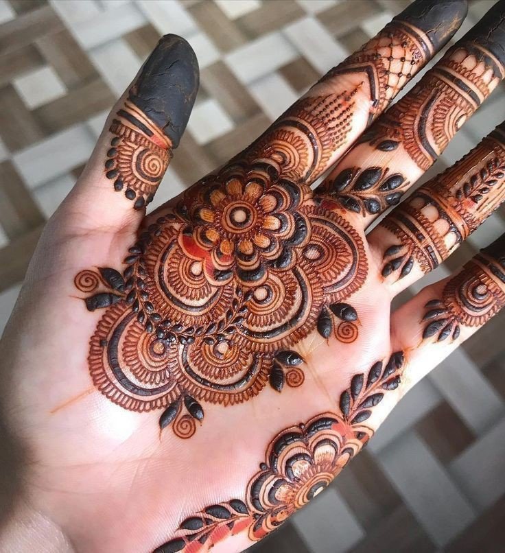 aesthetic mehndi design simple front hand arabic