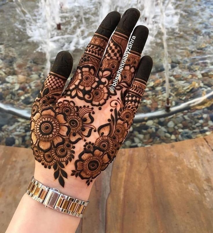 arabic front hand mehndi design bridal