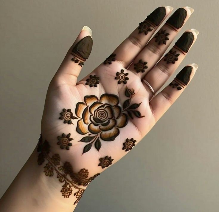 arabic front hand simple mehndi design