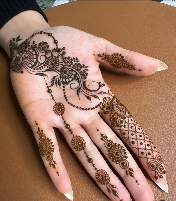 arabic front hand stylish front hand simple mehndi design