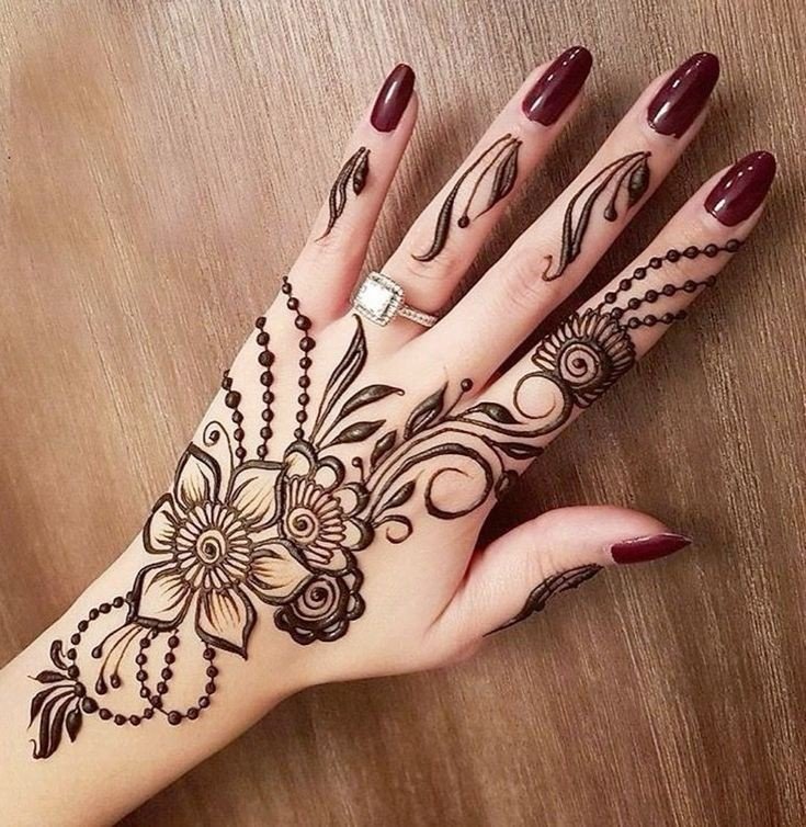 back hand mehndi design arabic style