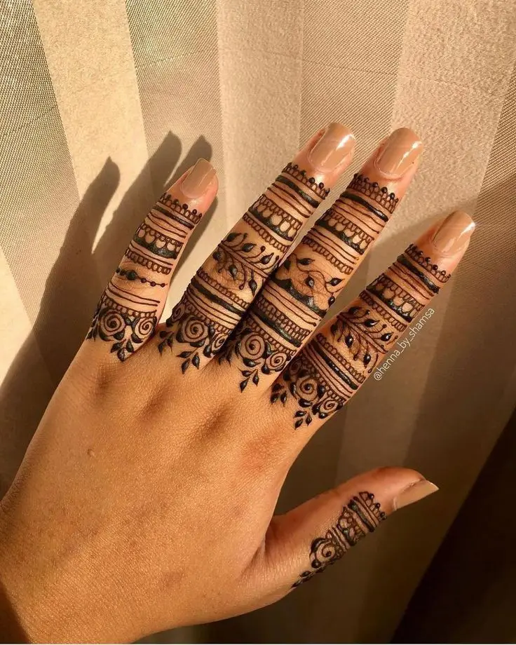 back hand mehndi design bail