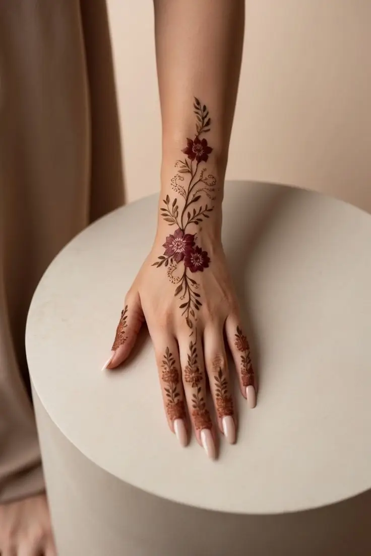back hand mehndi design beautiful