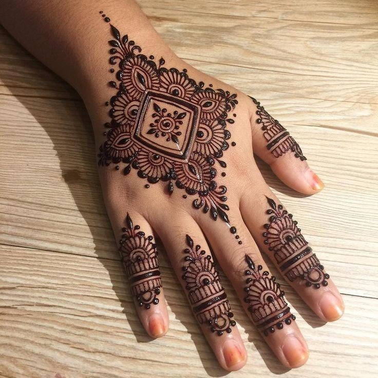 beginner simple mehndi designs for kids back hand