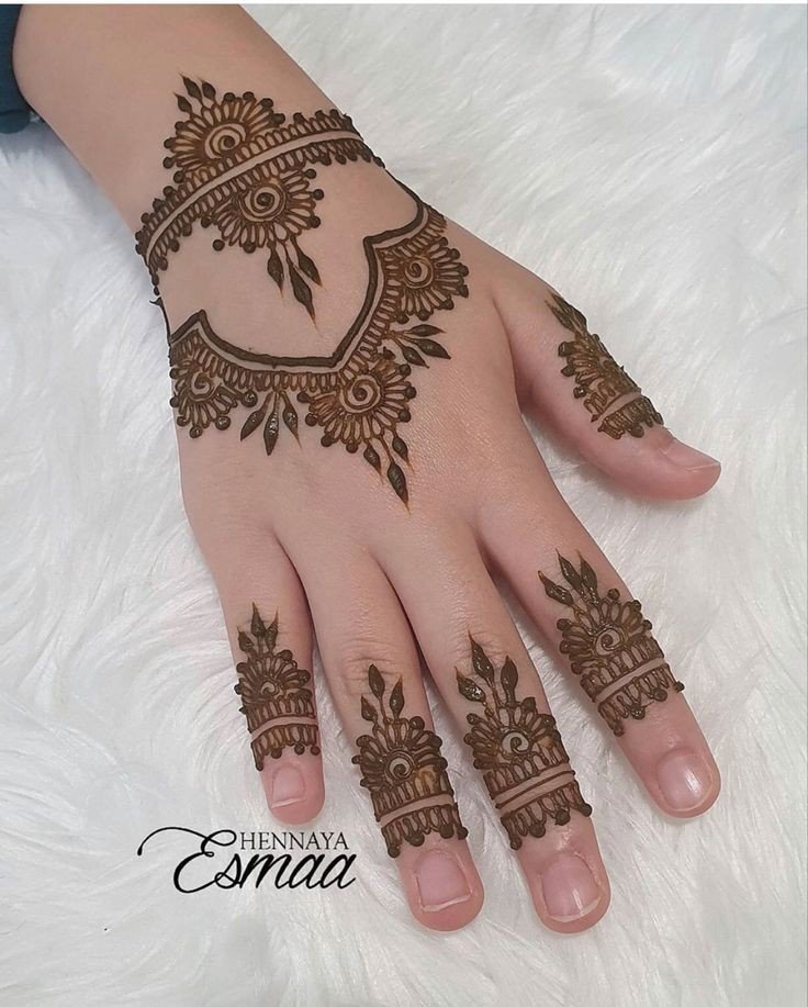 chand simple mehndi design stylish front hand