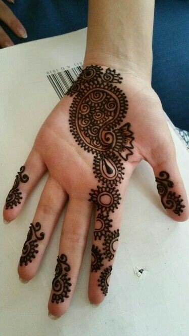 cute easy mehndi designs for kids front hand full hand