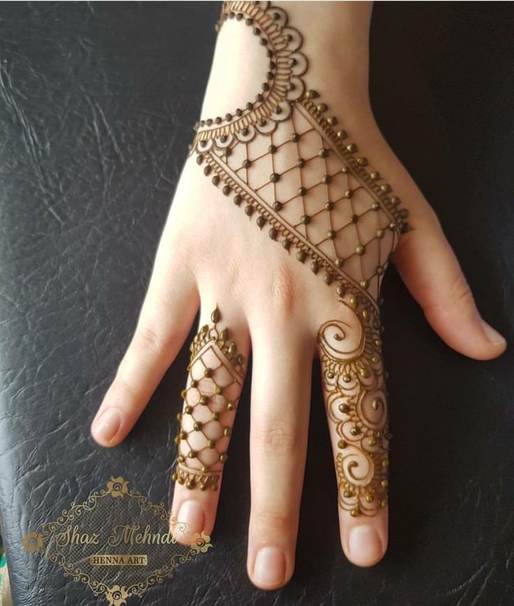 cute easy mehndi designs for kids front hand full hand