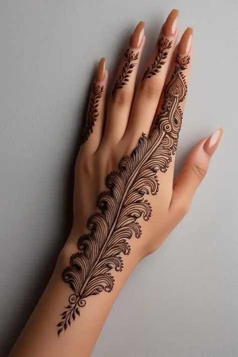 dulhe ki back hand mehndi design
