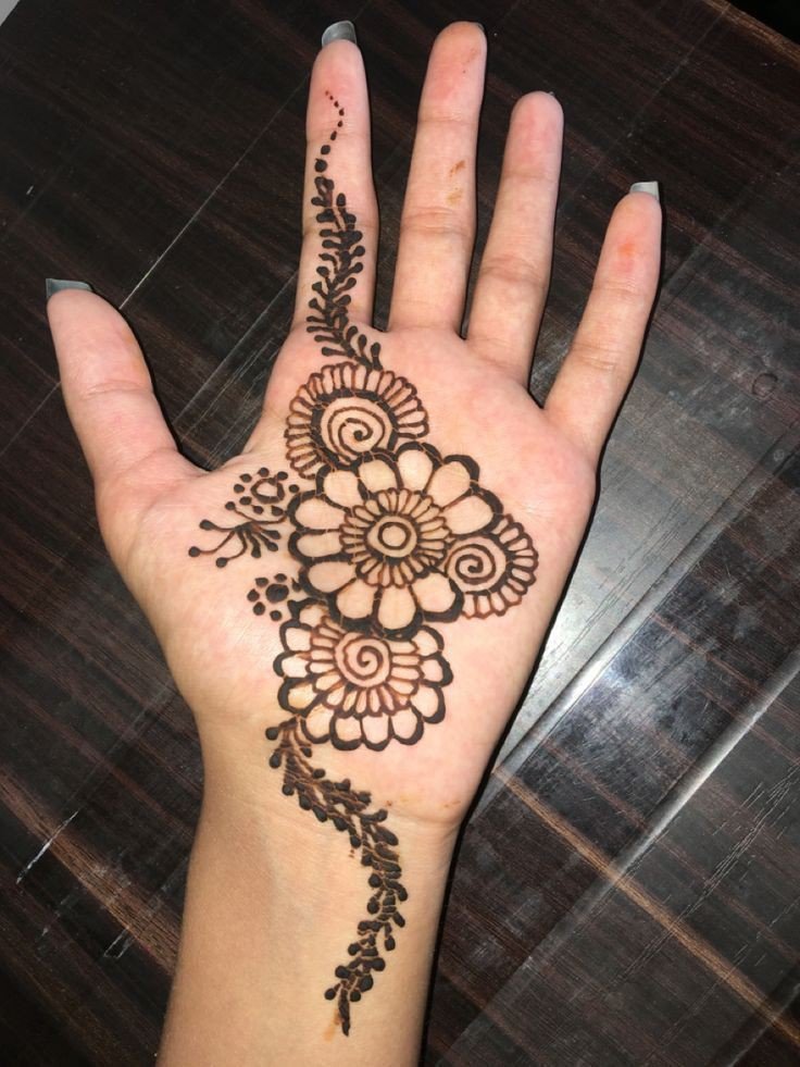 easy cute mehndi design front hand simple and beautiful