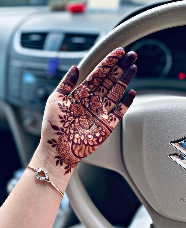 easy cute mehndi design front hand simple and beautiful