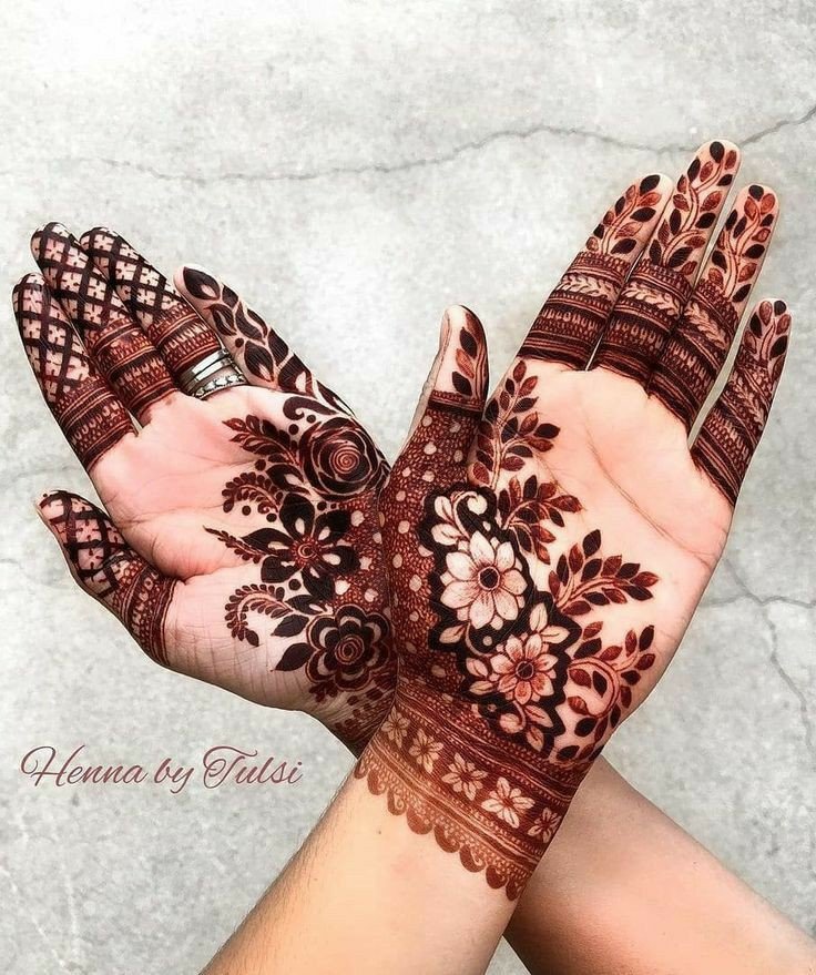 easy cute mehndi design front hand simple and beautiful