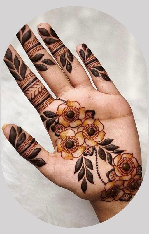 easy front hand simple mehndi design back side