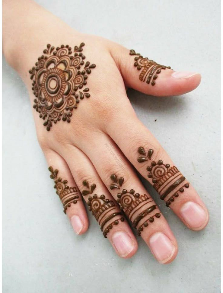 easy mehndi design for kids front hand