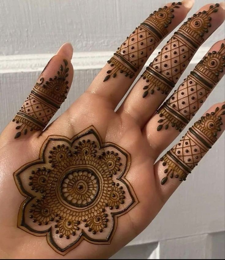 front hand mehndi design simple and easy full hand
