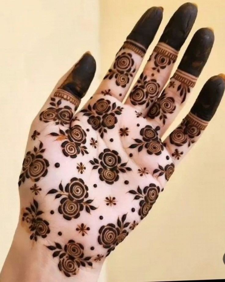 front hand mehndi design simple and easy full hand