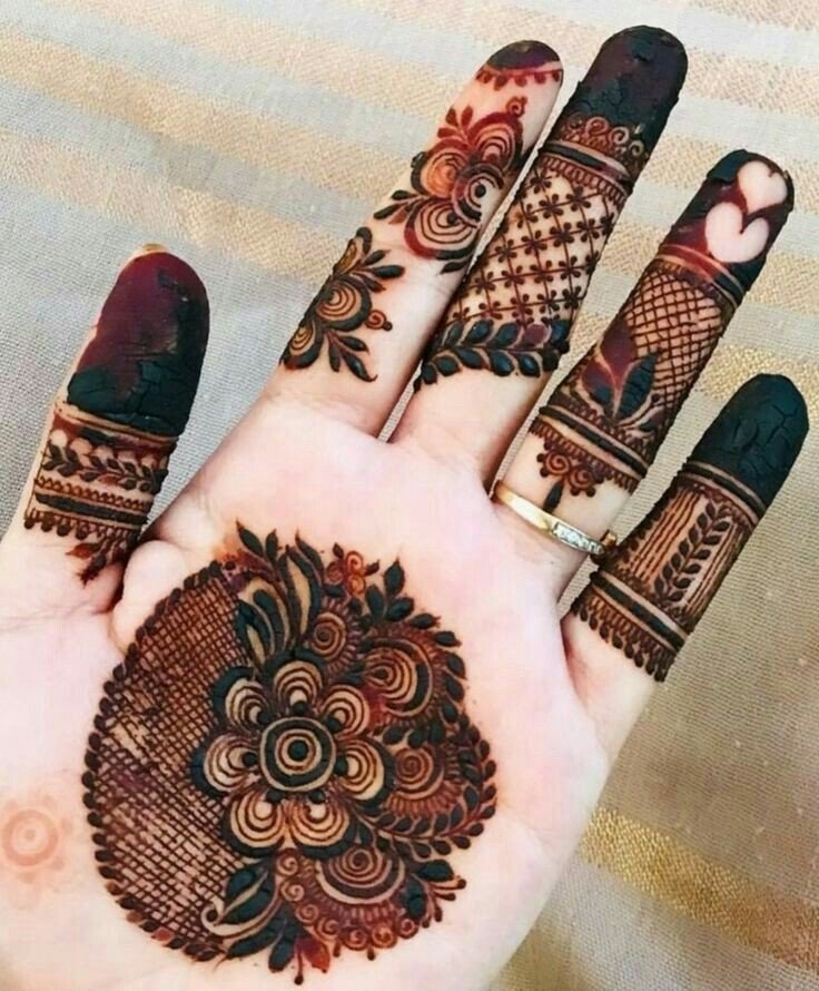 front hand simple dot mehndi design
