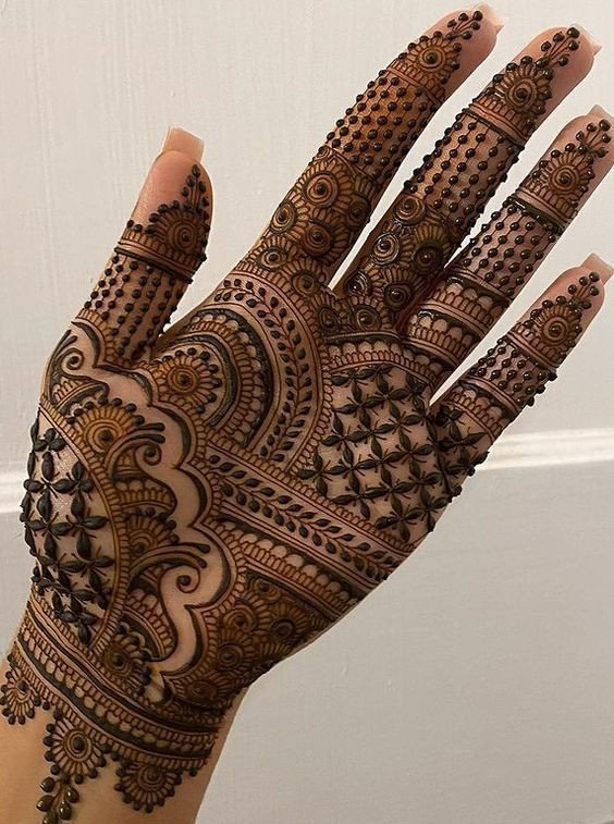 front hand simple mehndi design arabic front and back