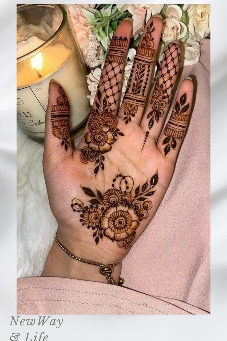 front hand simple mehndi design diwali