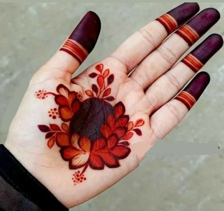 front hand simple mehndi design diwali