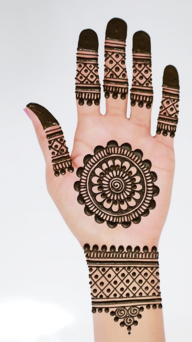 front hand simple mehndi design full hand