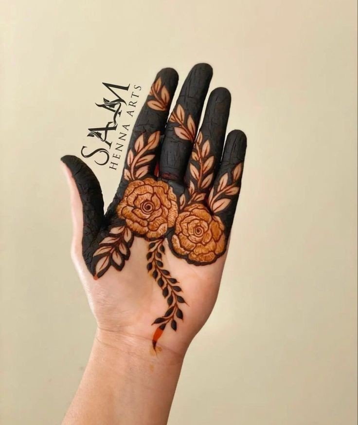 front mehndi design easy and beautiful half hand arabic
