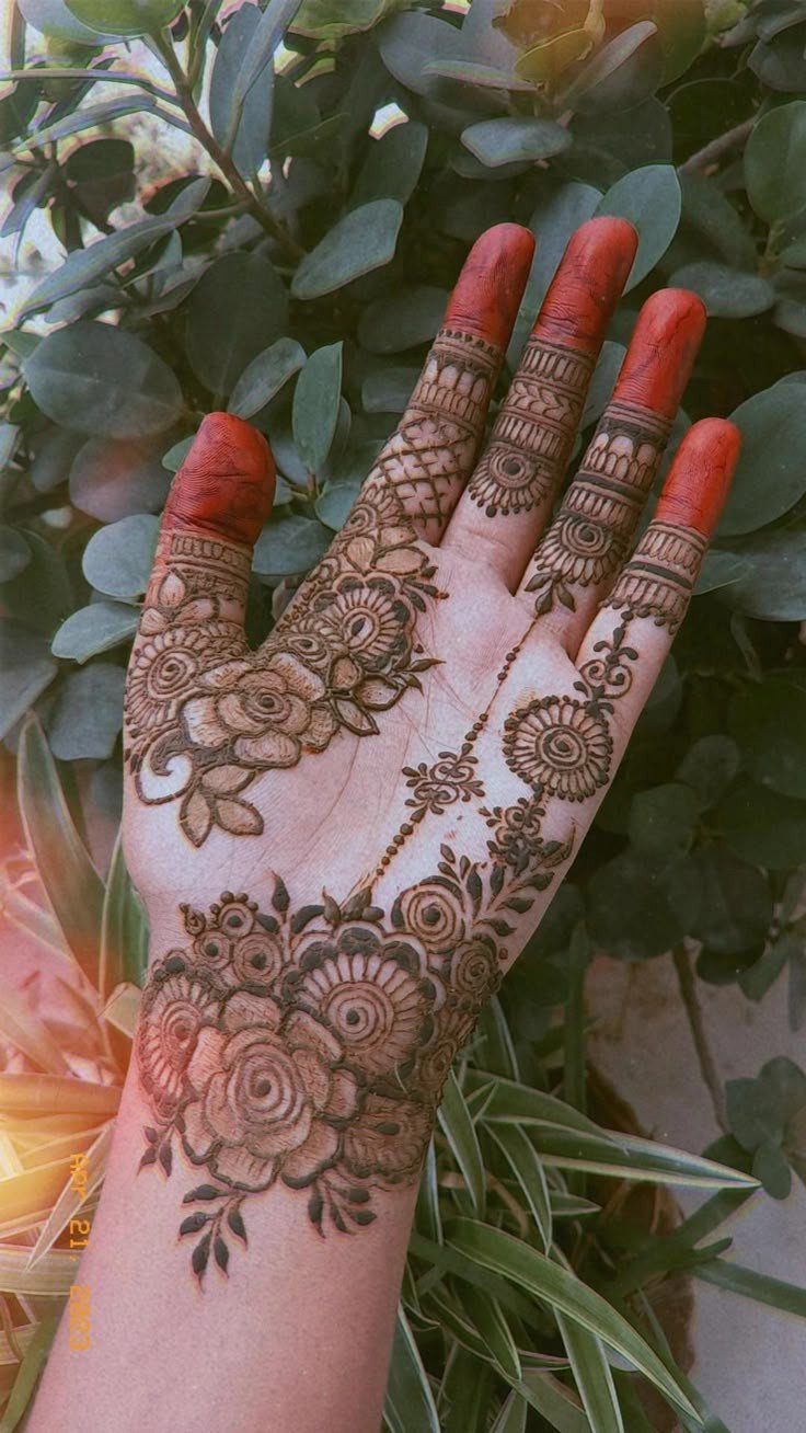 punjabi royal front hand mehndi design