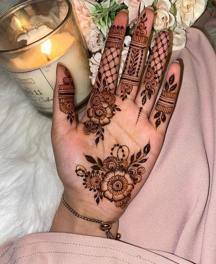 royal front hand mehndi design arabic images