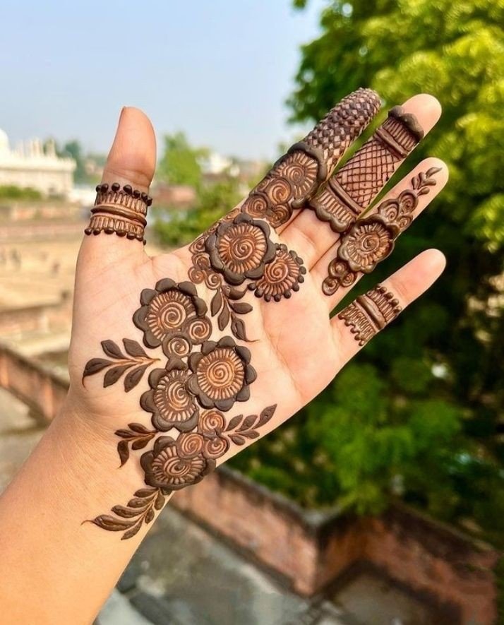 royal front hand mehndi design easy and beautiful