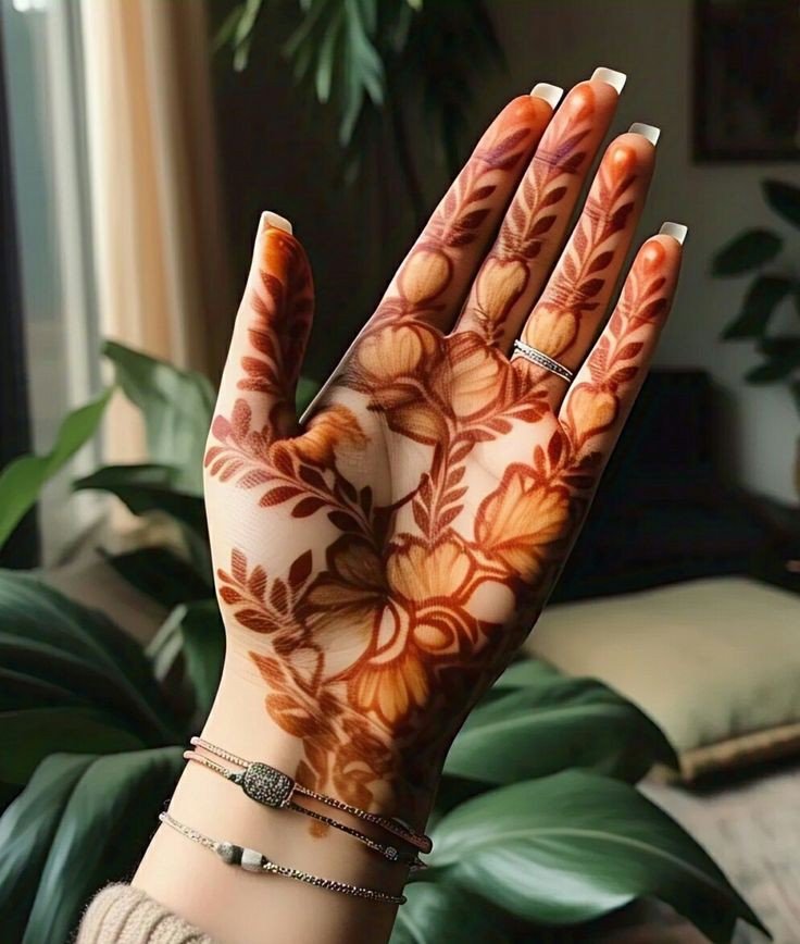royal front hand simple mehndi design