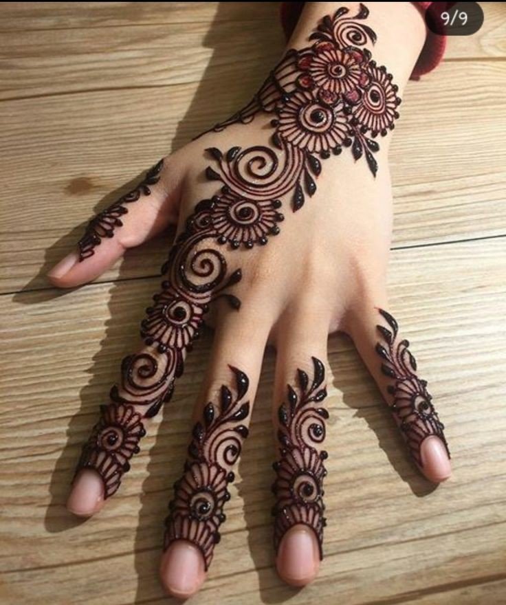 simple back hand mehndi design