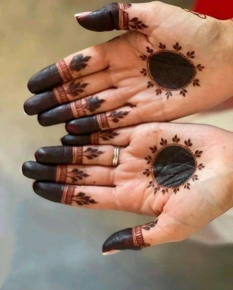 simple chand mehndi design front hand easy