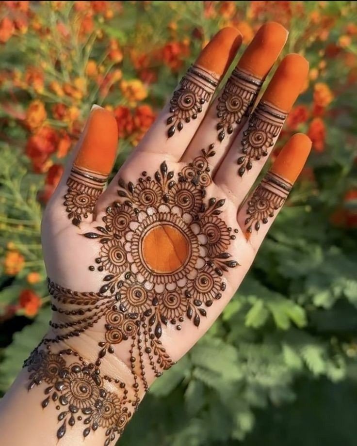 simple cross mehndi design front hand easy and beautiful