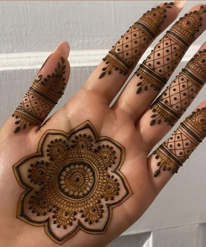 simple cute mehndi design front hand easy and beautiful