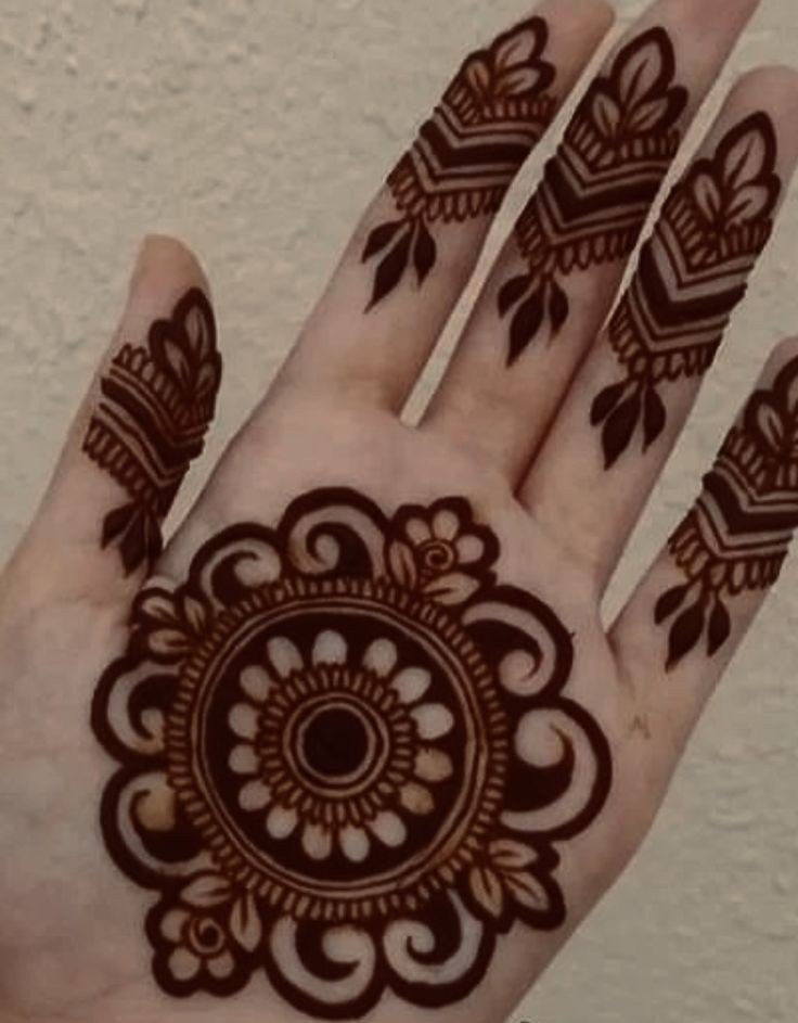 simple full hand mehndi design front and back arabic