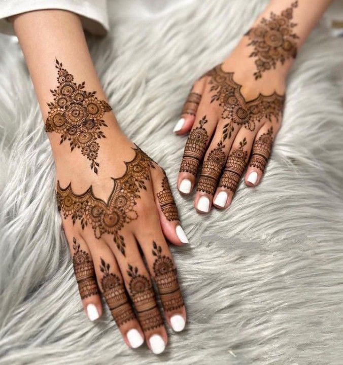 simple mehndi design photo arabic full hand