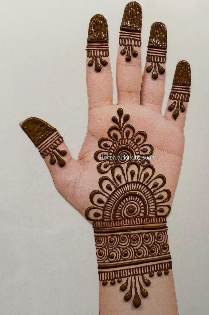 simple mehndi designs for kids back side
